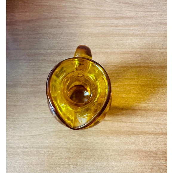 Vintage hand blown glass pitcher Amber/Maganese - Picture 7 of 9